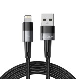 Laidas USB - iPhone 8pin (Lightning) 2.4A 12W greito krovimo (QC3.0) 2m pintas pilkas (grey) Tech-Protect